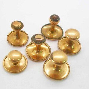 Antique Collar Buttons Cleric Studs KREMENTZ gold plate Lot of 6 Shirt Accessory